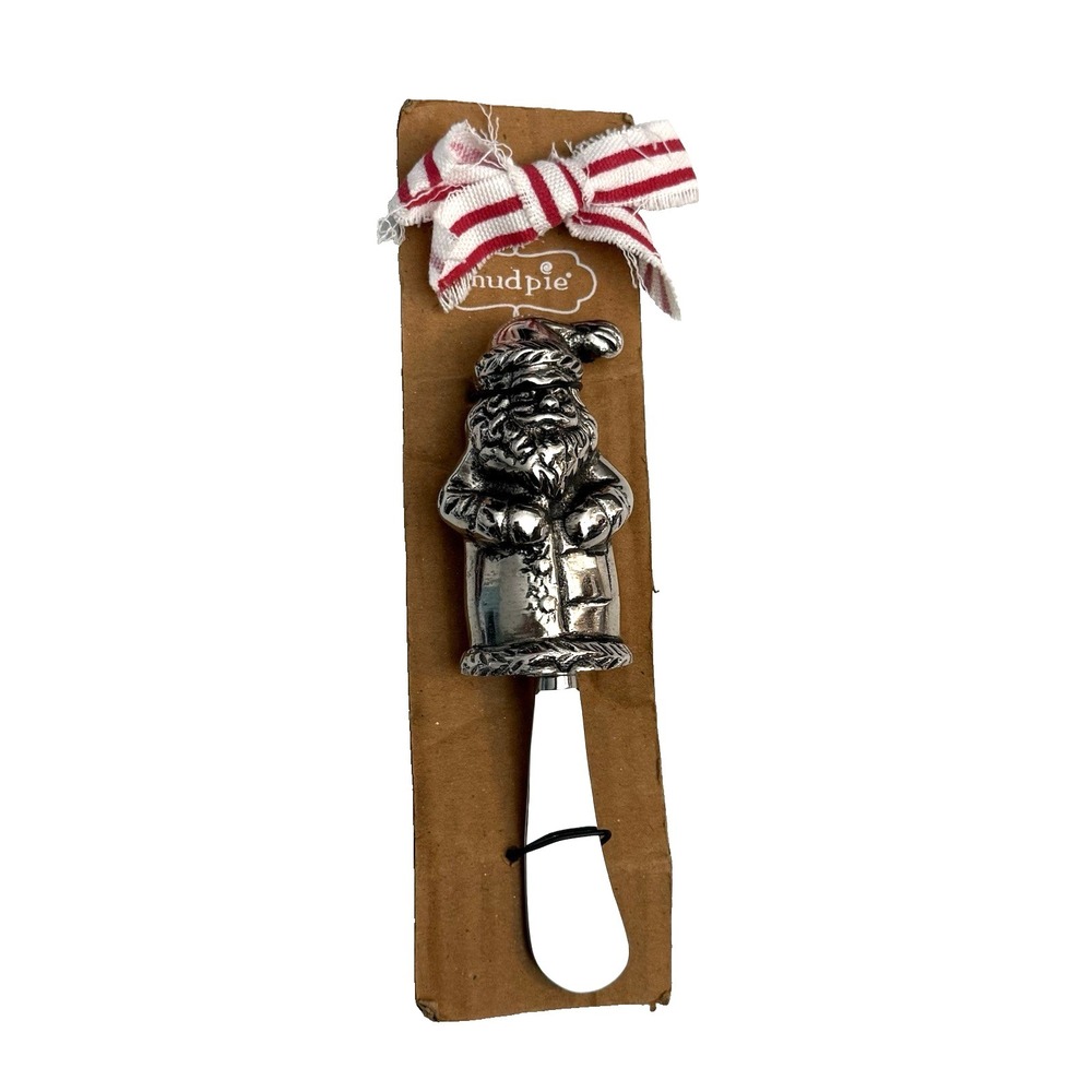 New Mud Pie Santa Spreader Christmas Serving Condiment Party Cheese Dip Butter